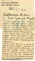 California WACS get special night