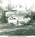 Phi Delta Theta fraternity house decorated for Homecoming, The University of Iowa, 1940s