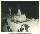 Old Capitol table centerpiece at Centennial Dinner, Iowa Memorial Union, University of Iowa, February 25, 1947