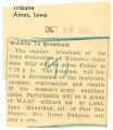 WAACs to broadcast