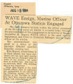 WAVE Ensign, Marine officer at Ottumwa station engaged