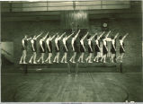 Students on balance beam, The University of Iowa, 1930
