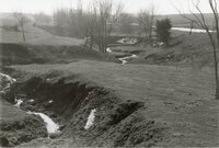 Stream running down eroded area