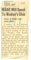 WAAC will speak to Women's Club