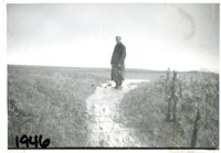 Stan Christie standing in terrace outlet on County Farm, 1946