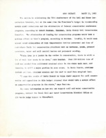 1985_ News Release Reports President's Budget Recommends Elimination of Federal Conservation Assistance Programs