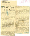 WAAC data to be given