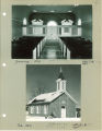 Interior and exterior of Danforth Chapel, The University of Iowa, 1953