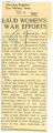 Laud women's war efforts