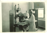 Patient being x-rayed, The University of Iowa, 1920s