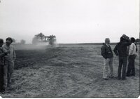 1970s Earthmoving machinery in field
