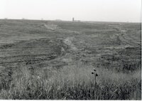 1970s Plowed fields with silo