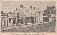 0123 Picture postcard of west side of square