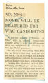 Movie will be featured for WAC candidates