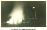 Homecoming celebration fire, The University of Iowa, 1917?