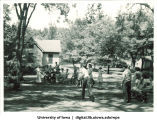 Outdoor games at a picnic, The University of Iowa, late 1930s
