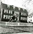 Phi Gamma Delta homecoming lawn display of Cyclone Brutality, 1968