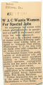WAC wants women for special jobs