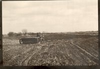 Two Older Photos Show Two Tractors Pulling a Plow and a Grain Drill