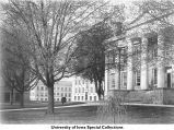 Old Capitol portico and east lawn, The University of Iowa, ca. 1920