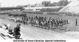 ROTC band performing on Governor's Day, Iowa Field, The University of Iowa, 1927