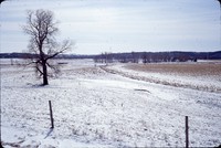 No-till field with winter snow cover.