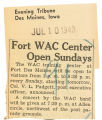 Fort WAC center open Sundays
