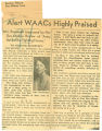 Alert WAACs highly praised