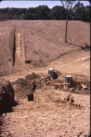 1986 Area excavated for pond