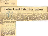 Feller can't pitch for sailors