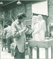 Art students scuplting, The University of Iowa, 1940s
