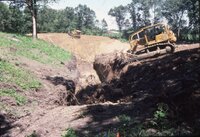 1986 Area excavated for pond