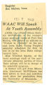 WAAC will speak at youth assembly