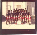 University of Iowa Scottish Highlanders on steps of Old Capitol, 1979 or 1980