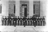 ROTC officers, Prize Company University Battalion on steps of Old Capitol, The University of Iowa, 1888