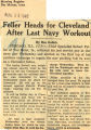 Feller heads for Cleveland after last navy workout