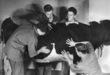 Male students in clinical sciences class, 1935