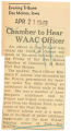 Chamber to hear WAAC officer