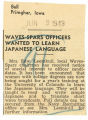 WAVES-SPARS officers wanted to learn Japanese language