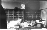 Mineral cases in Geological Laboratory, Old Science Hall, The University of Iowa, December 13, 1899