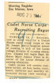 Cadet nurse corps recruiting begun