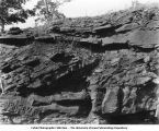 Cross-bedding in coal measure sandstone, Red Rock, Iowa, late 1890s or early 1900s