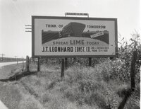 J.T. Leonard Construction Sign on Billboard by the side of the road