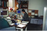 2000  Coop employee Chris Hogge works in the office