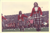 University of Iowa Scottish Highlanders Mary Ann Jenkins and Sharon Sauder with batons, 1970s?