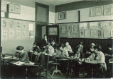 Art students drawing in decorative design studio, The University of Iowa, 1920s