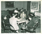 Playing bridge in the Iowa Memorial Union, the University of Iowa, 1950s?