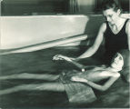 Child having physical therapy in water, Children's Hospital, The University of Iowa, June 24, 1937