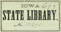 State Library of Iowa bookplate 