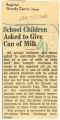School children asked to give can of milk